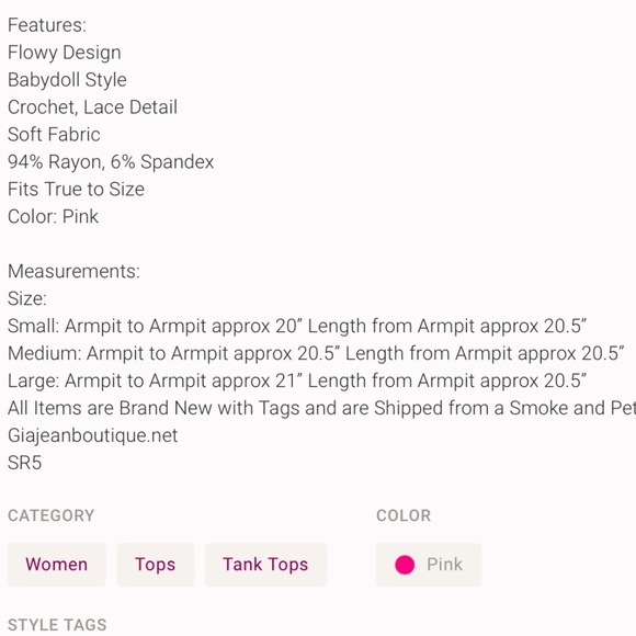 POL 🩶 POL Babydoll with Crochet Lace Detail Tank Top MISC PINK - Picture 5 of 5